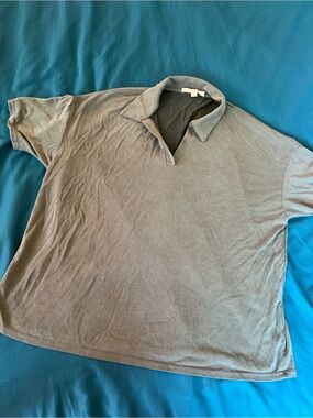 Green Envelope Women's Short Sleeve Polo Blouse
